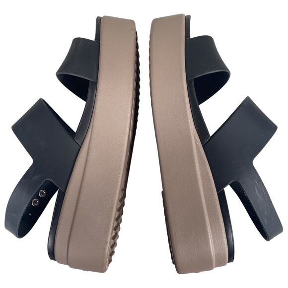 Crocs Brooklyn Low Wedge Sandals Size 6 "Runs Small" Black Mushroom Platform EUC - Picture 12 of 16